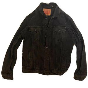 Levi's Strauss Trucker Denim Black Jean Jacket Men's Size Large